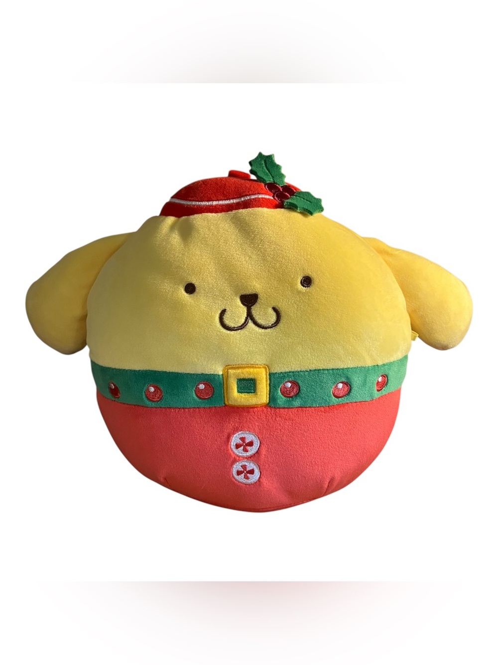 Squishmallows Sanrio Pompompurin Holly Berry Outfit Christmas Red Green 2024